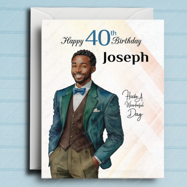 Black Man Birthday Card Y